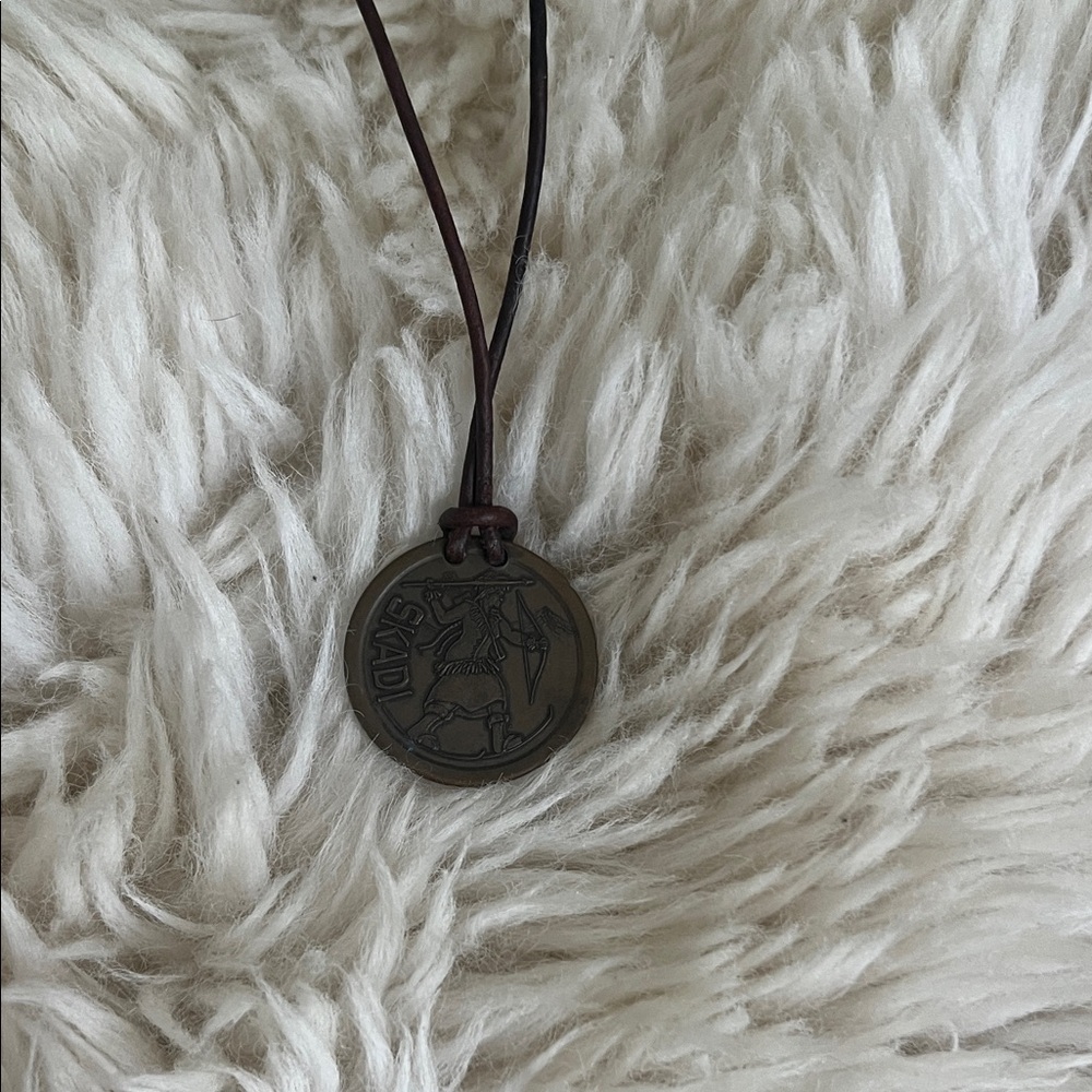 Rustic Viking Jewelry • Skadi Norse Goddess Pendant Necklace • Real Leather Cord